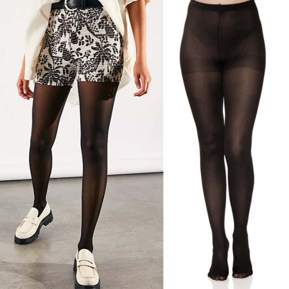 NWT Smooth Black Opaque Premium Nylon Tights